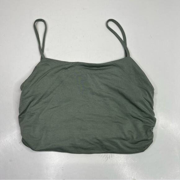FORE Ruched sides cropped tank top sage - small - Picture 2 of 9